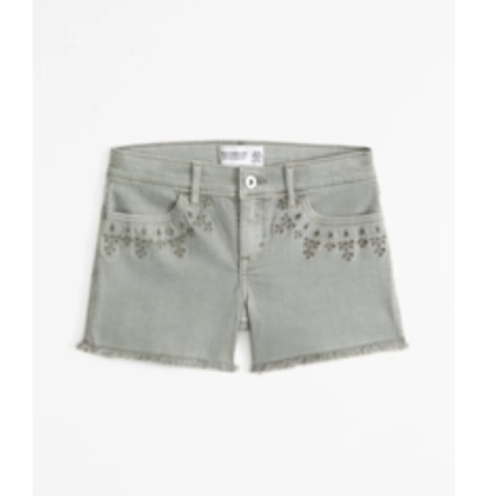 Abercrombie Kids || Girls Mid Rise Midi Green Shorts